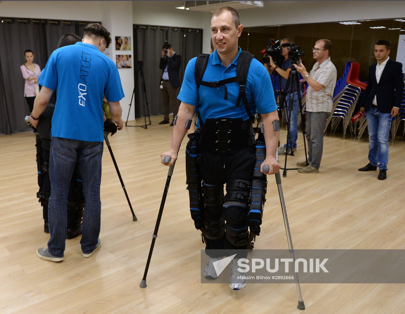 News conference by Skolkovo resident company ExoAtlet