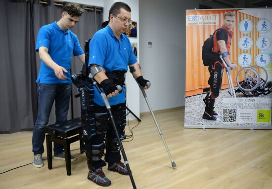 News conference by Skolkovo resident company ExoAtlet
