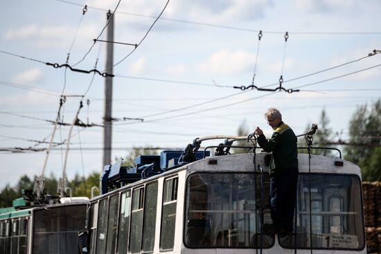 Bus and trolleybus depot in Veliky Novgorod