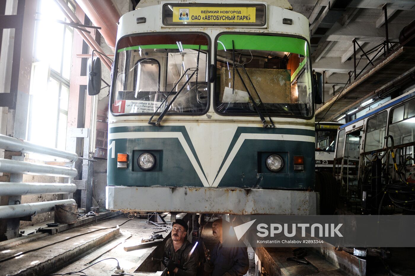 Bus and trolleybus depot in Veliky Novgorod