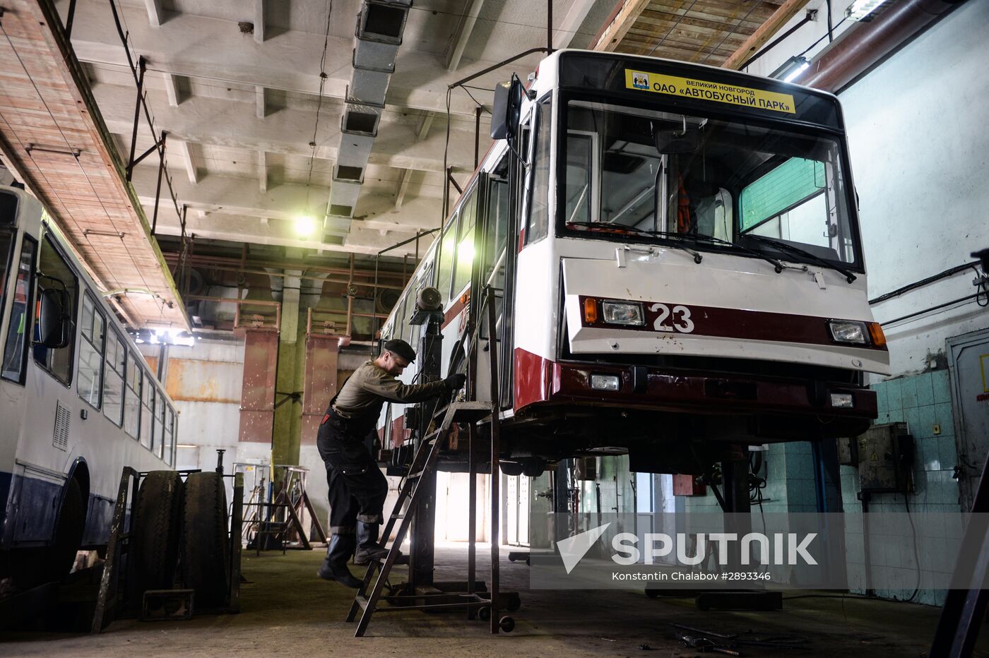 Bus and trolleybus depot in Veliky Novgorod