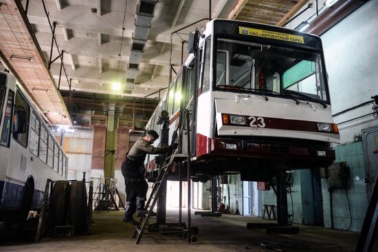 Bus and trolleybus depot in Veliky Novgorod