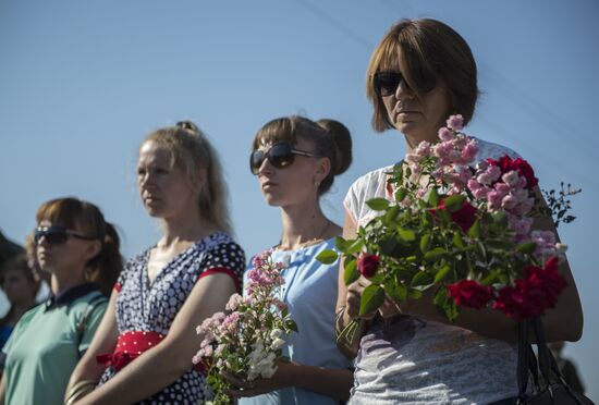Commemorative ceremony for 2014 Malaysia Airlines Boeing crash near Donetsk