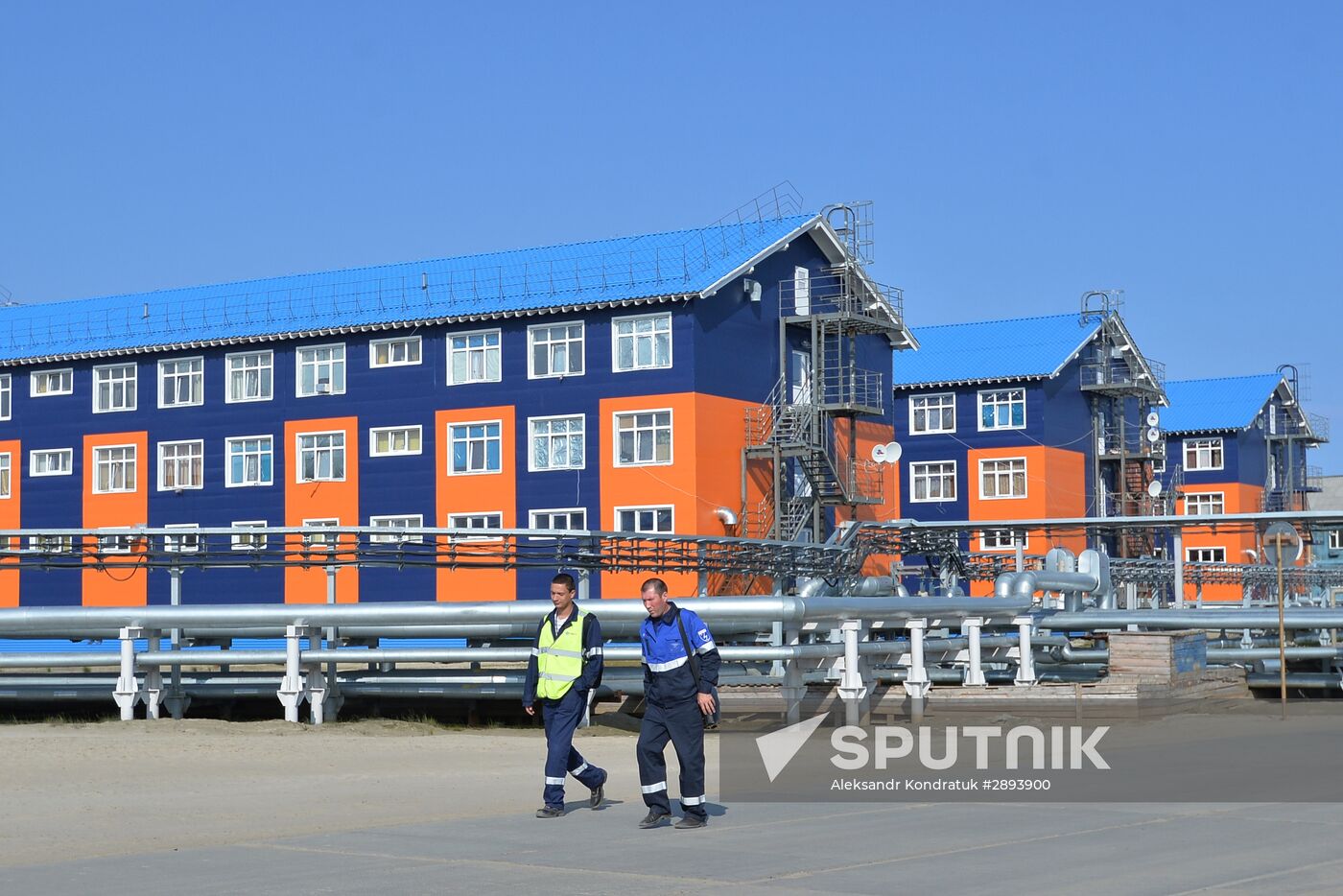 Natural gas liquefaction plant under construction in Yamal