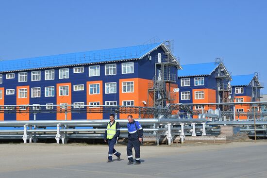 Natural gas liquefaction plant under construction in Yamal