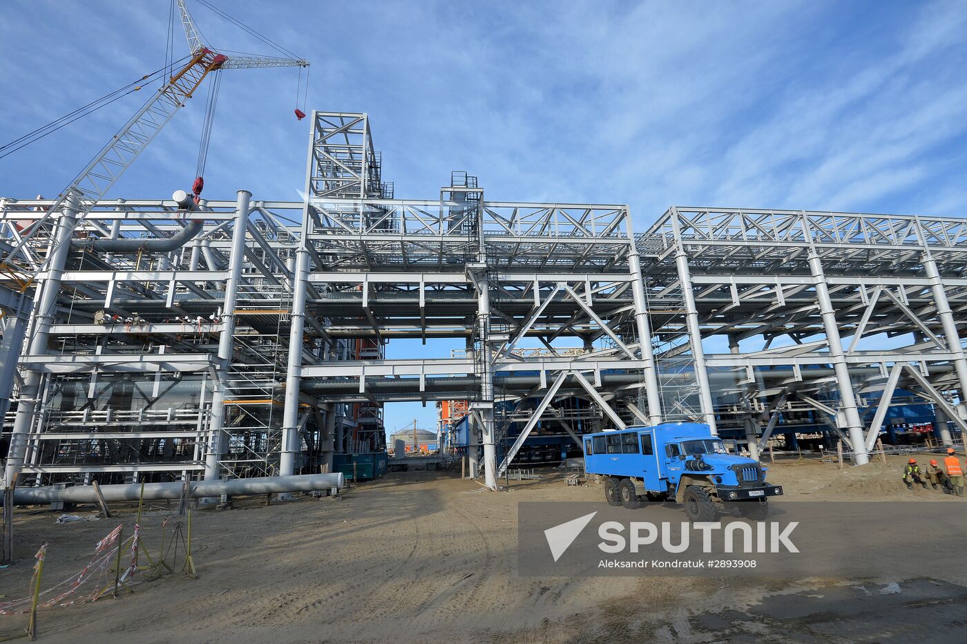 Natural gas liquefaction plant under construction in Yamal