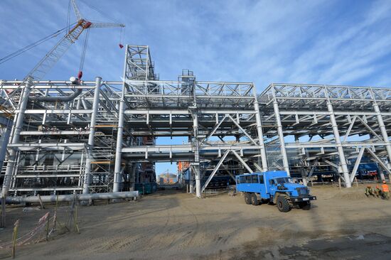 Natural gas liquefaction plant under construction in Yamal