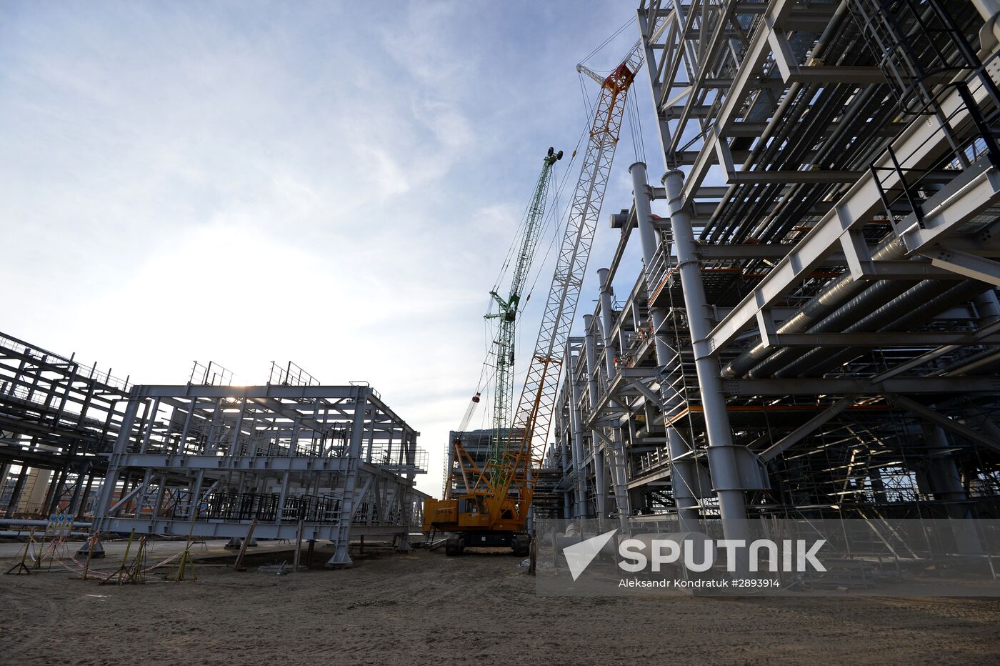 Natural gas liquefaction plant under construction in Yamal