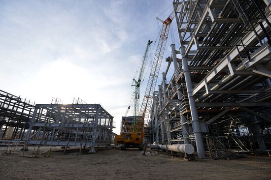 Natural gas liquefaction plant under construction in Yamal