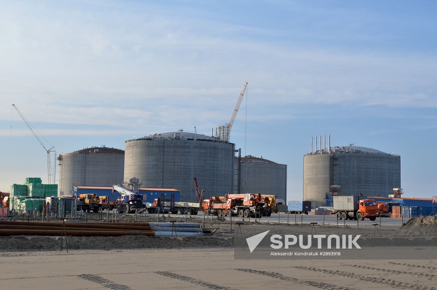 Natural gas liquefaction plant under construction in Yamal