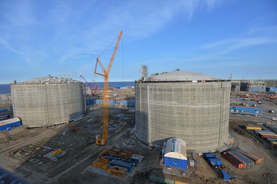 Natural gas liquefaction plant under construction in Yamal