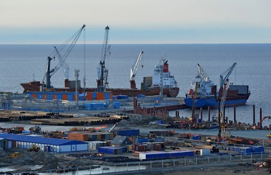 Natural gas liquefaction plant under construction in Yamal