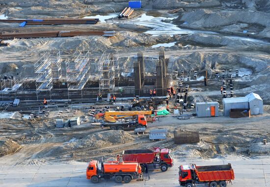 Natural gas liquefaction plant under construction in Yamal