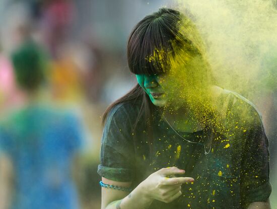 National Holi festival of colors in Omsk
