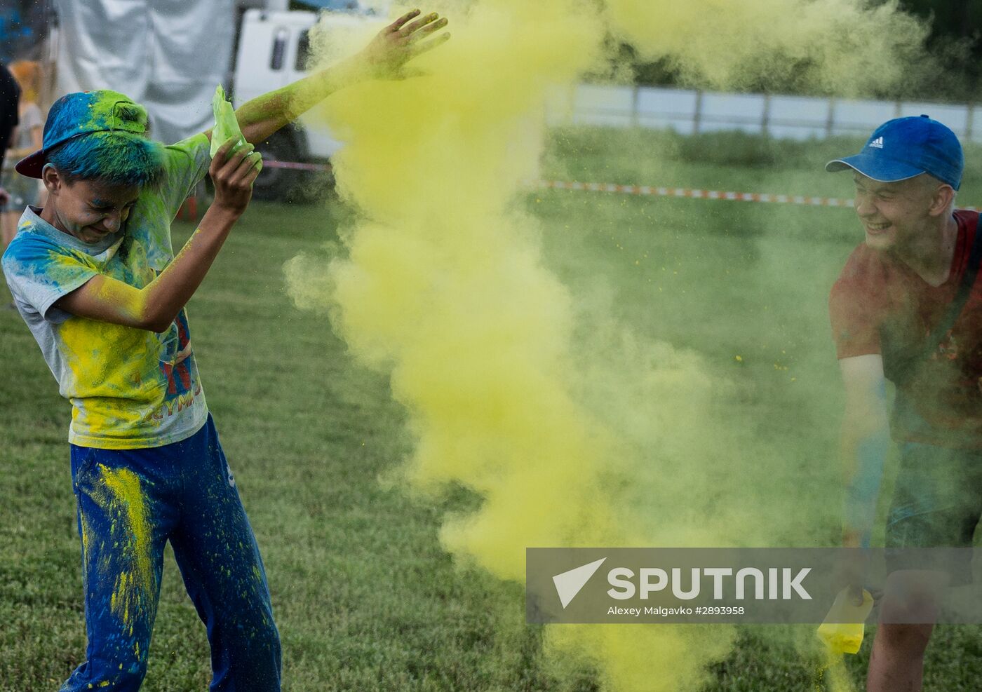 National Holi festival of colors in Omsk
