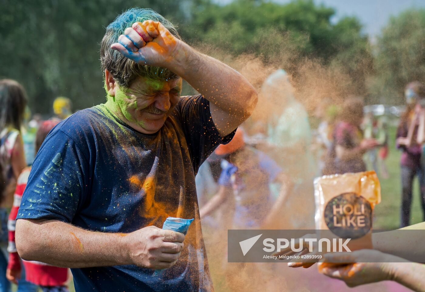 National Holi festival of colors in Omsk