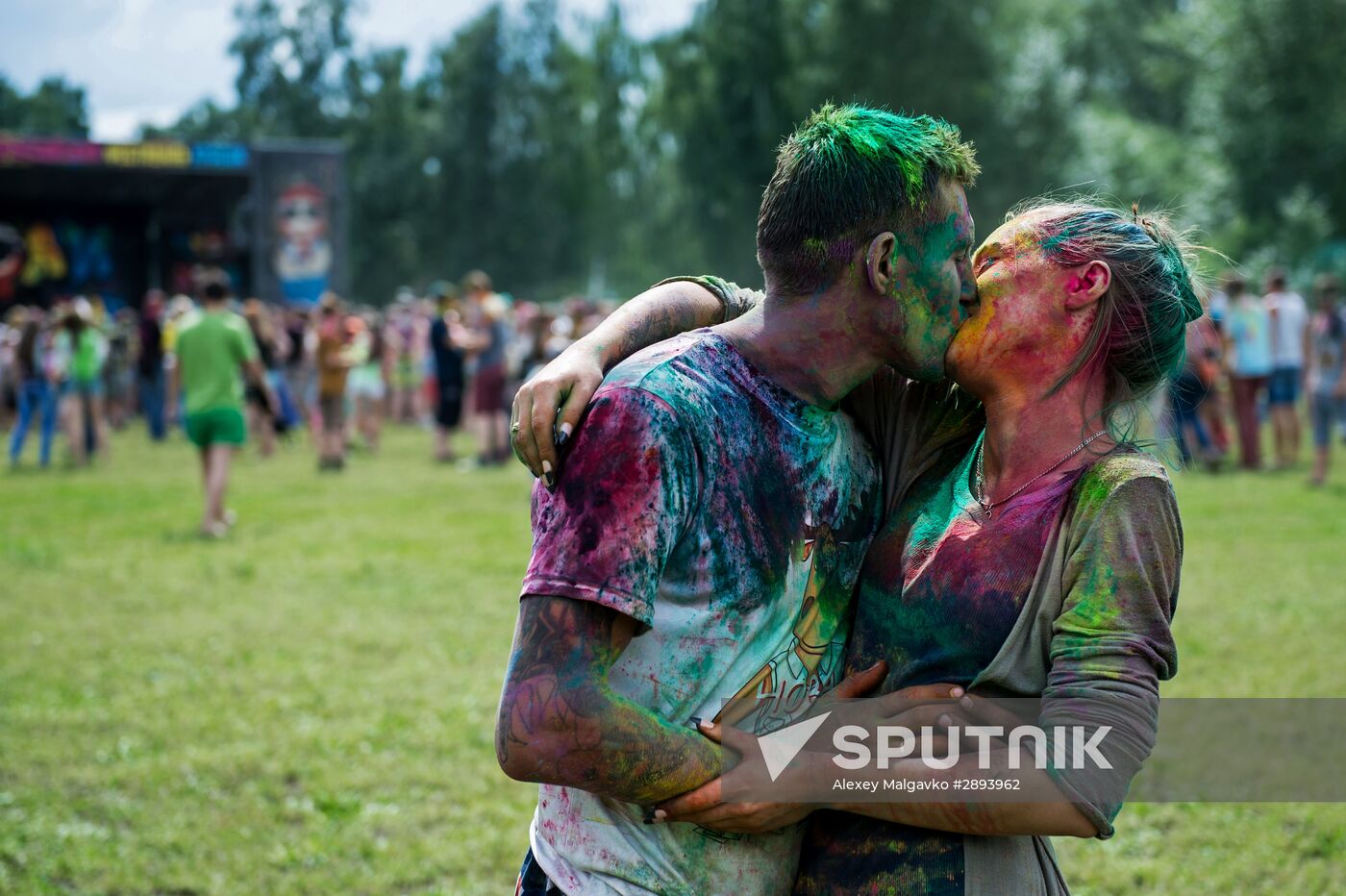 National Holi festival of colors in Omsk