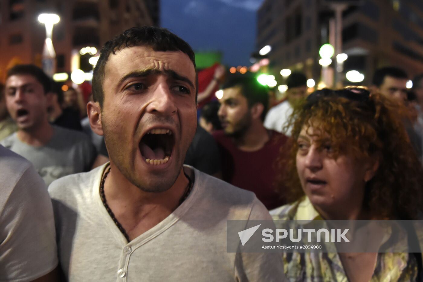 Civil activists march in Yerevan