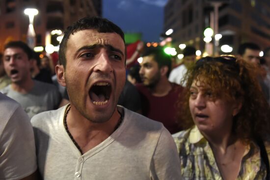 Civil activists march in Yerevan