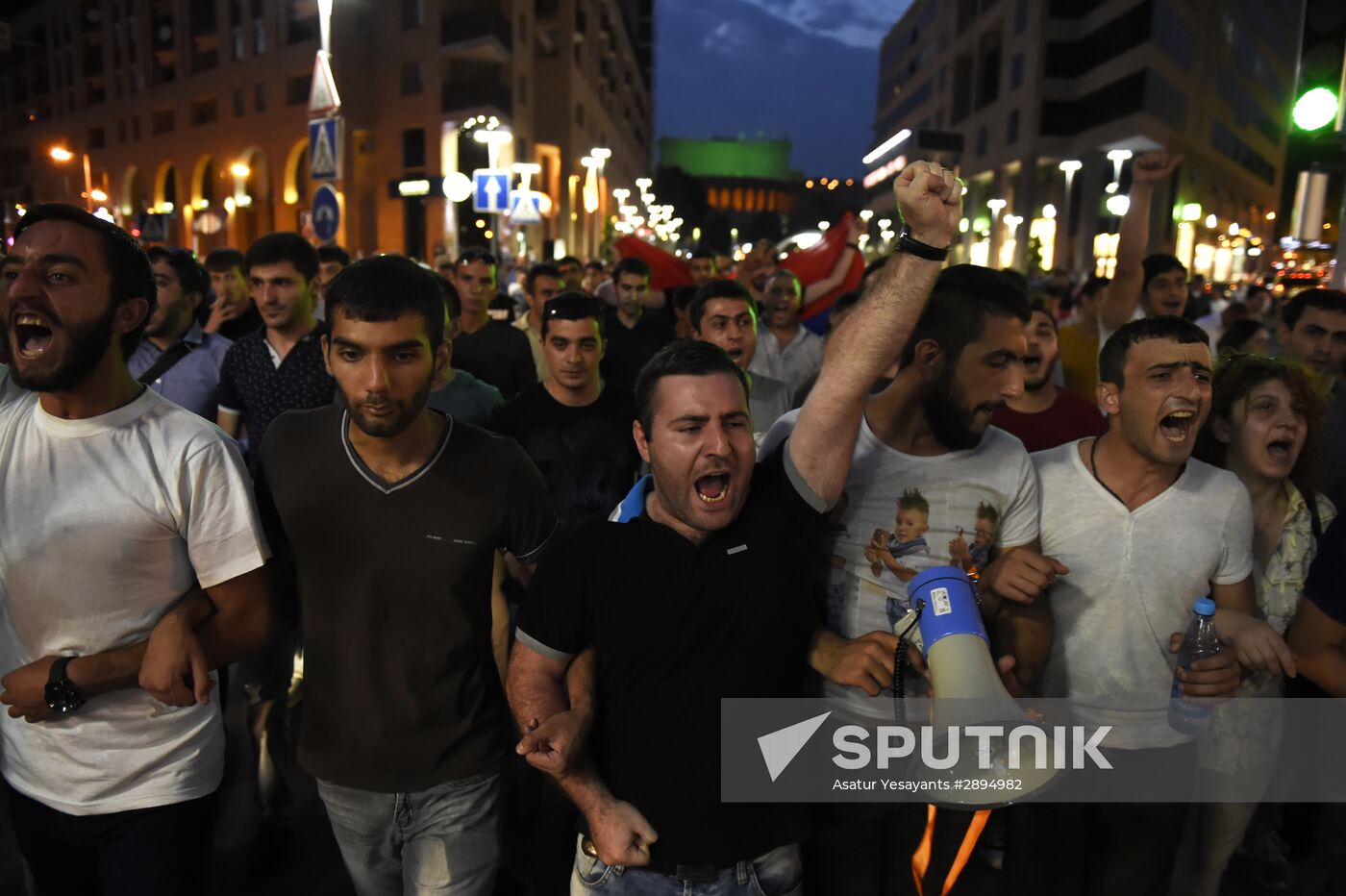 Civil activists march in Yerevan