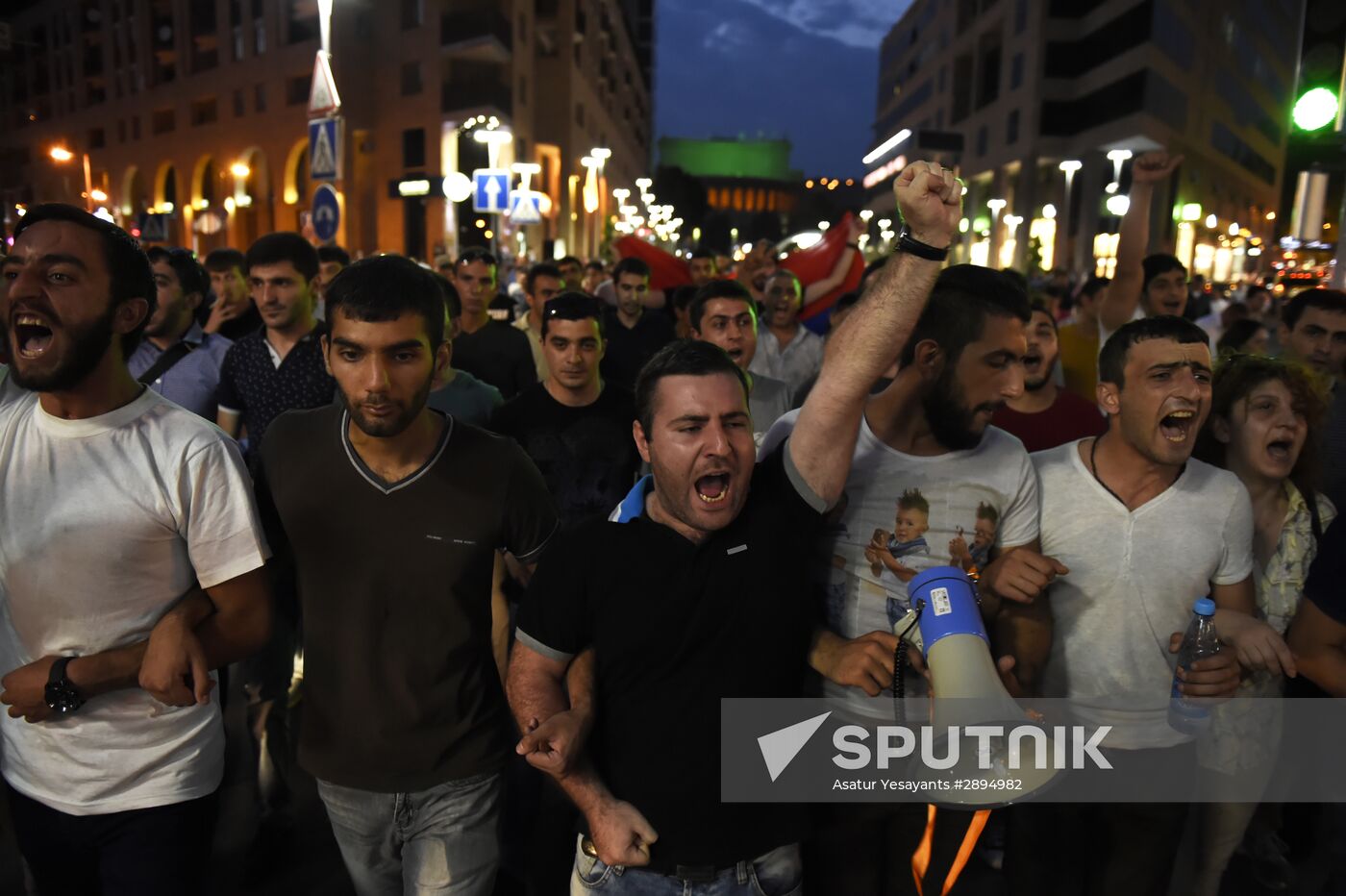 Civil activists march in Yerevan