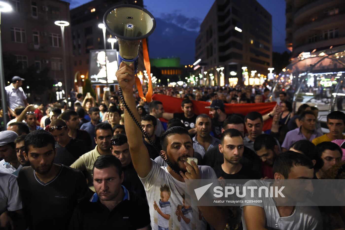Civil activists march in Yerevan