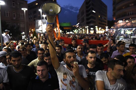 Civil activists march in Yerevan