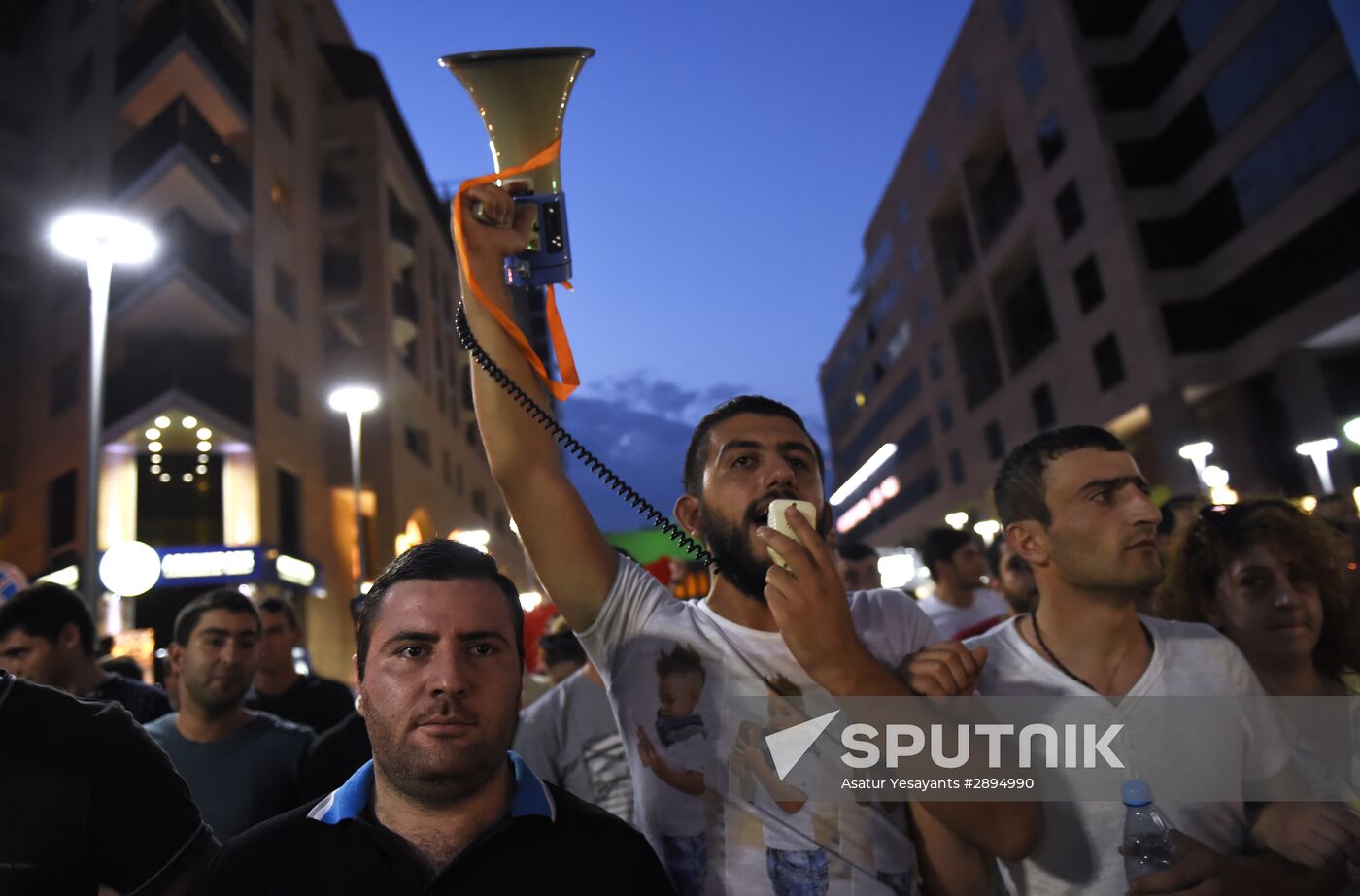 Civil activists march in Yerevan