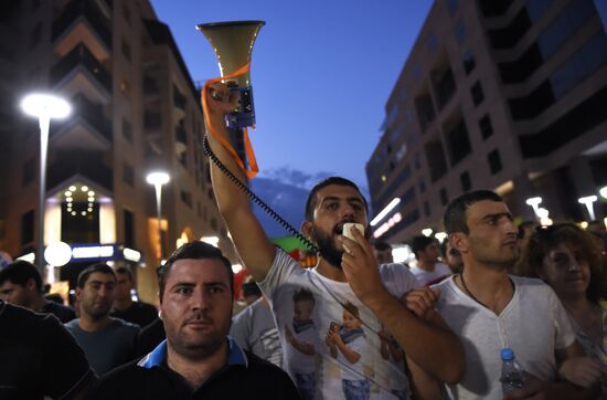 Civil activists march in Yerevan