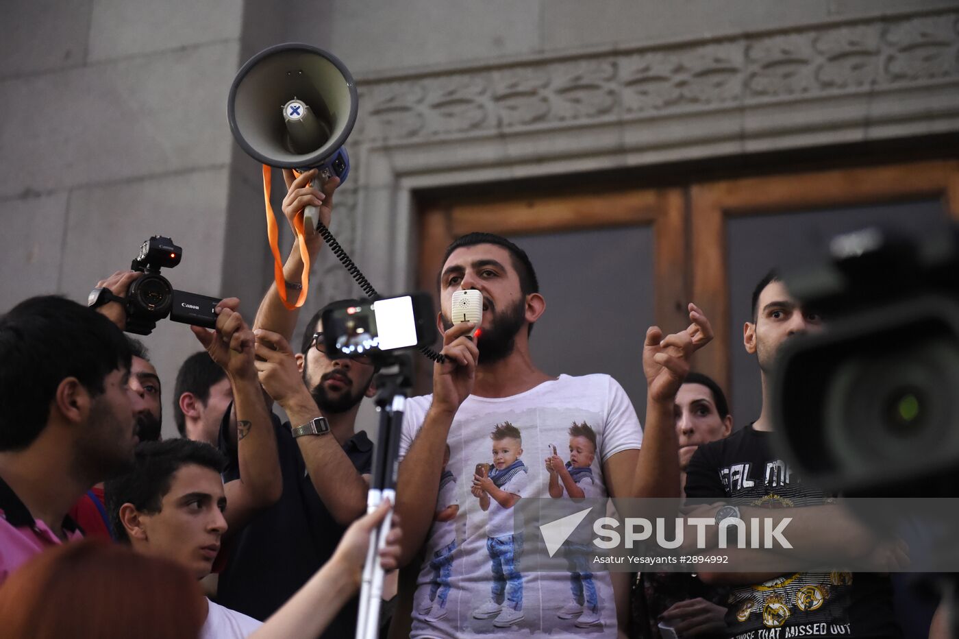 Civil activists march in Yerevan