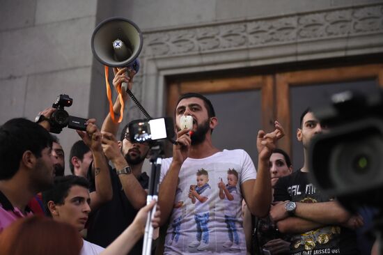 Civil activists march in Yerevan