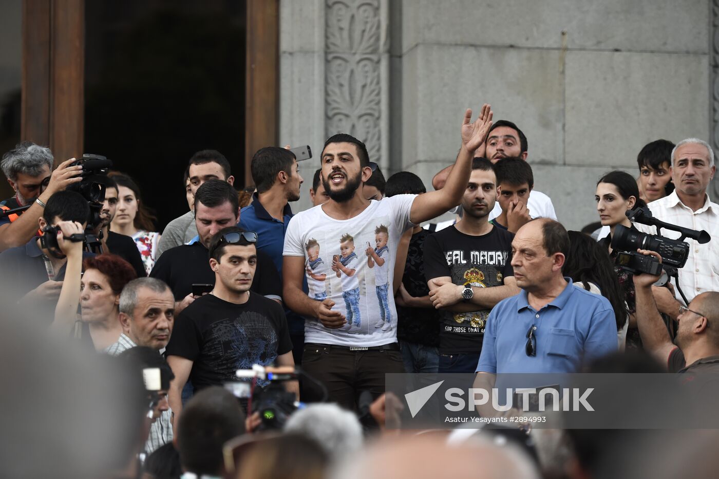 Civil activists march in Yerevan