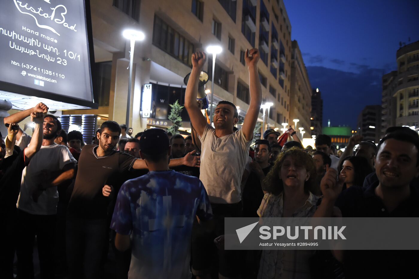 Civil activists march in Yerevan