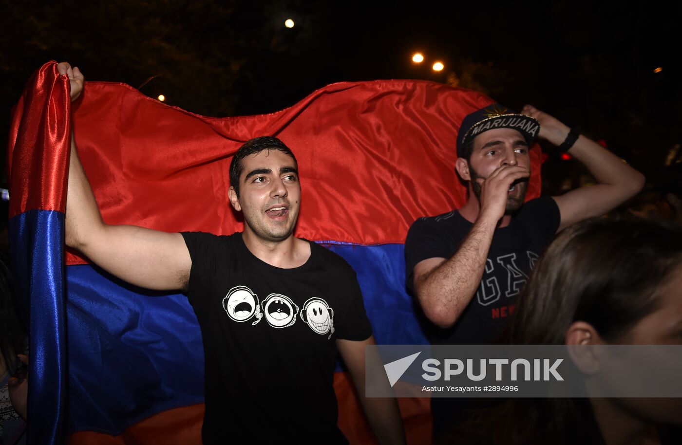 Civil activists march in Yerevan