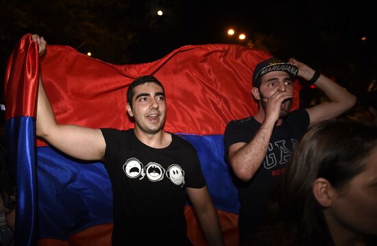 Civil activists march in Yerevan