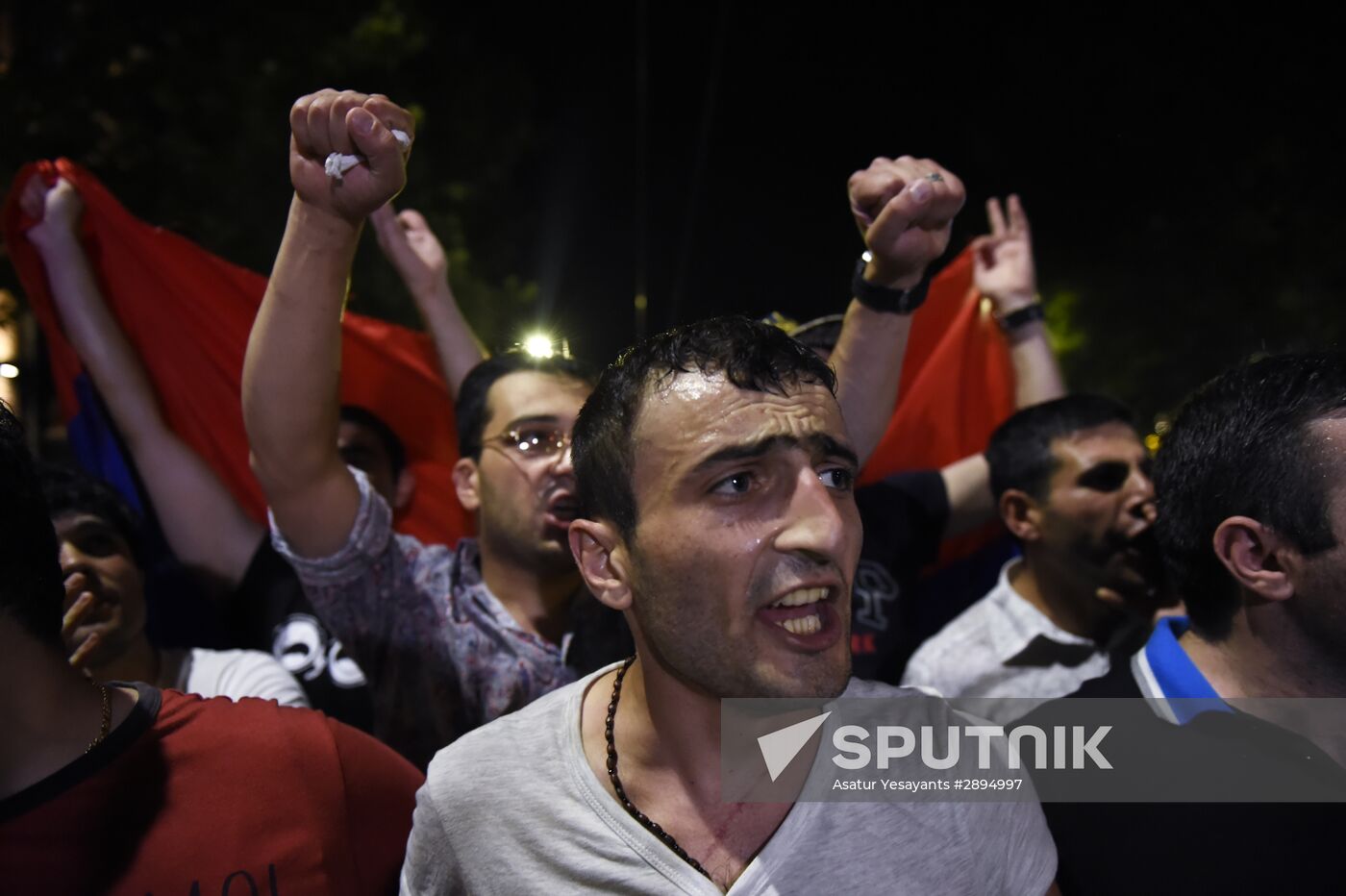 Civil activists march in Yerevan