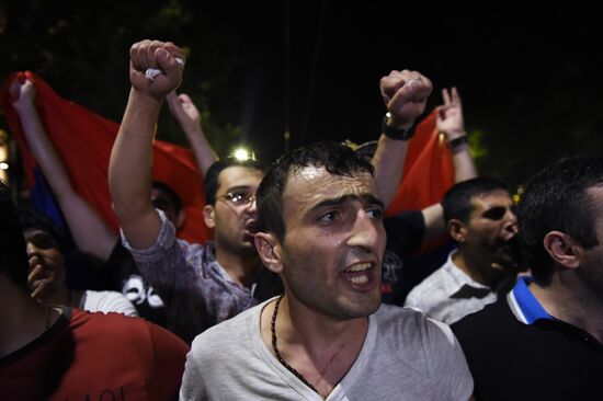 Civil activists march in Yerevan