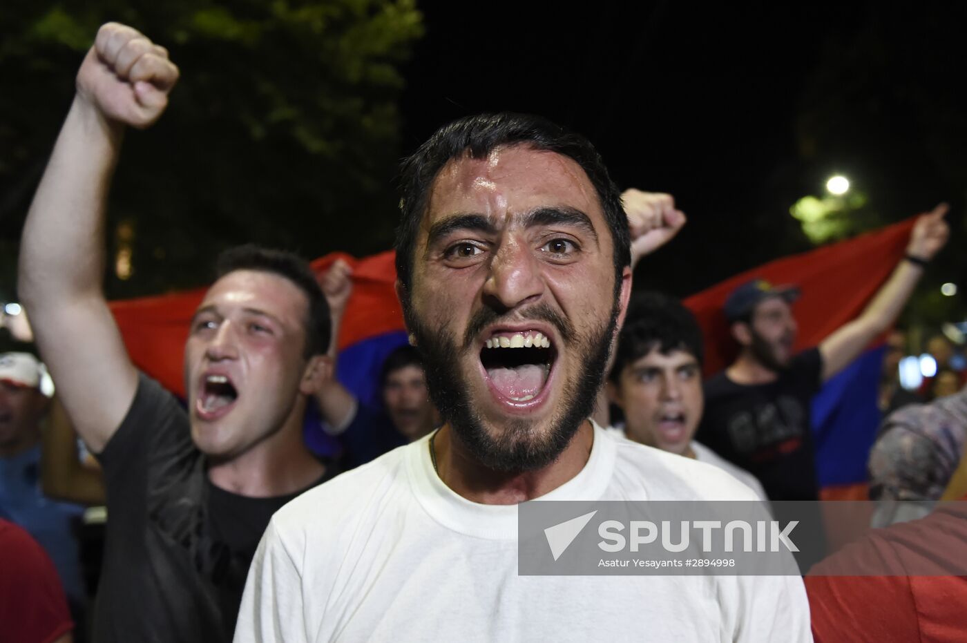 Civil activists march in Yerevan