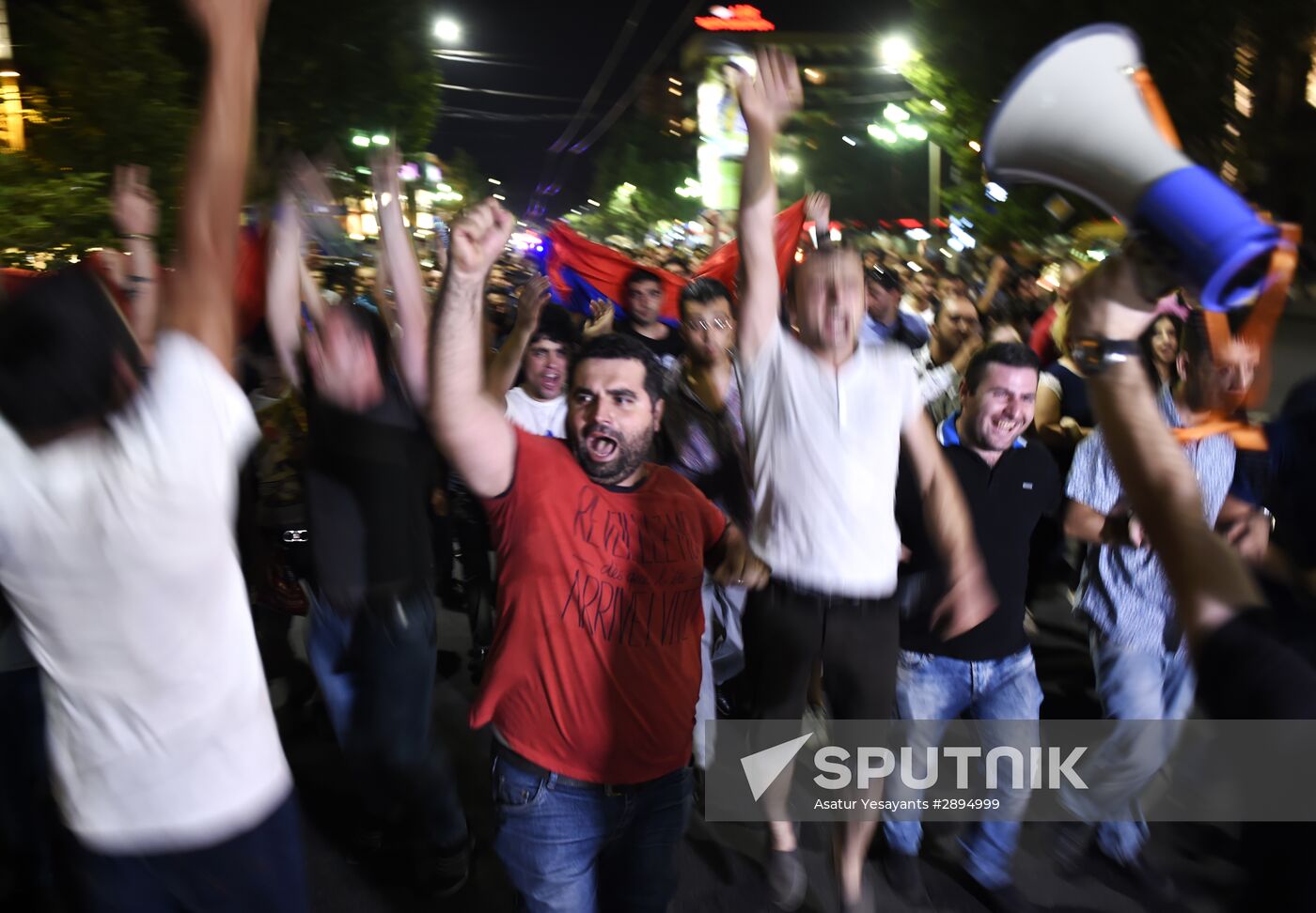 Civil activists march in Yerevan