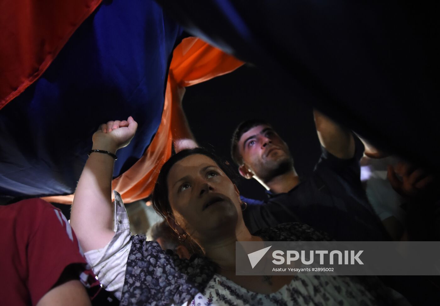 Civil activists march in Yerevan