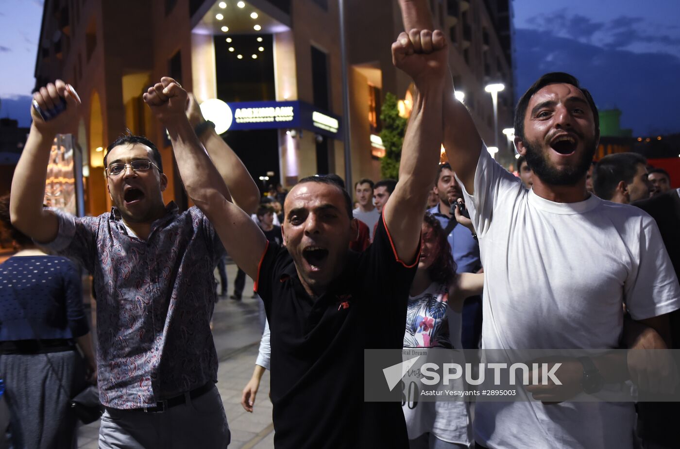 Civil activists march in Yerevan