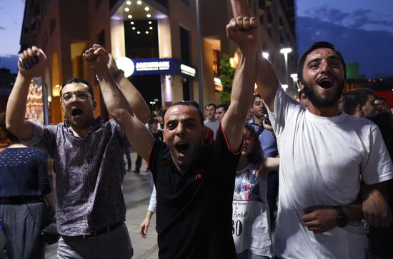 Civil activists march in Yerevan