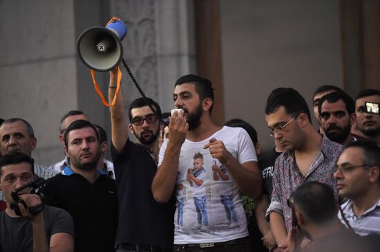 Civil activists march in Yerevan