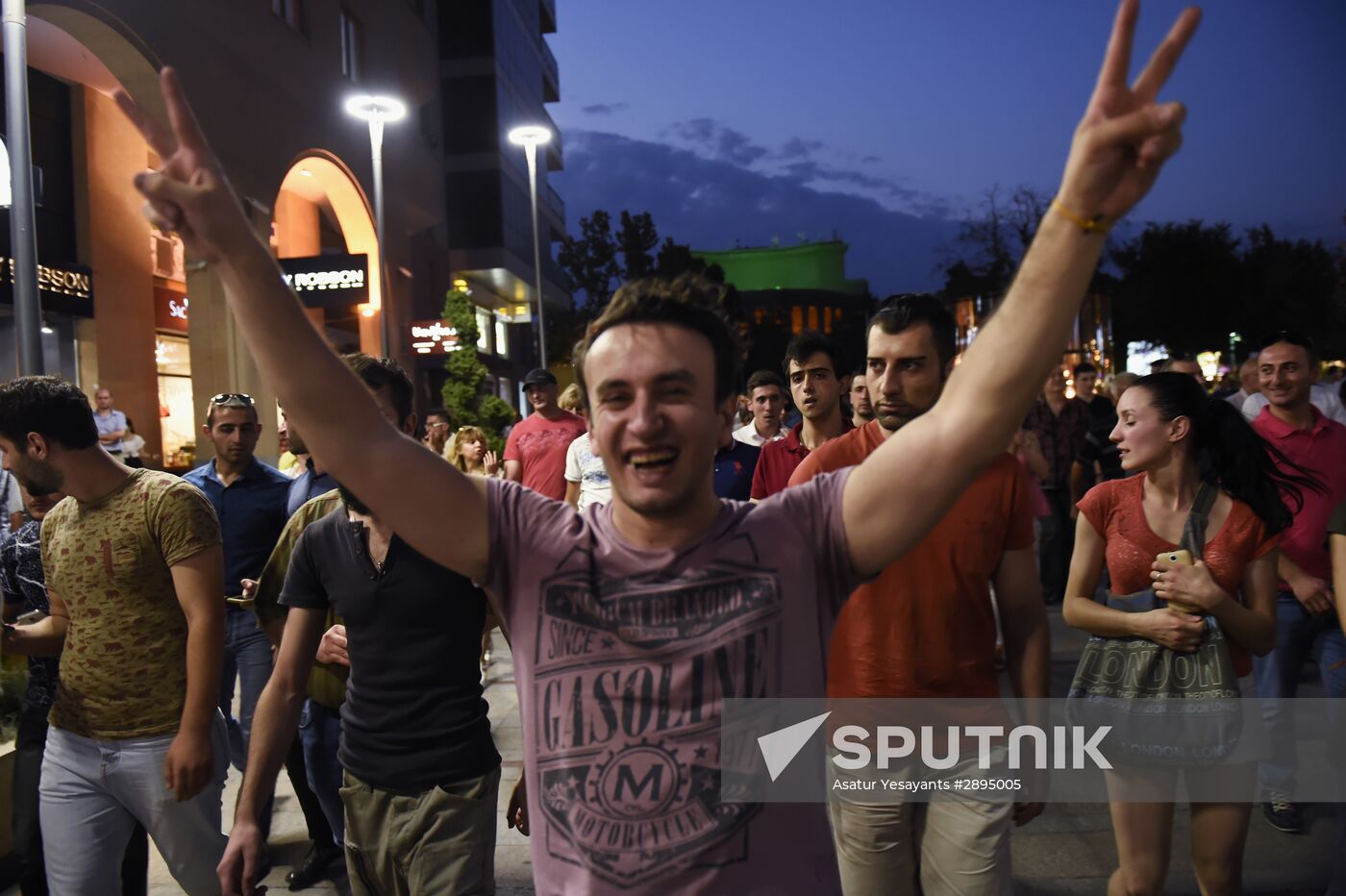 Civil activists march in Yerevan