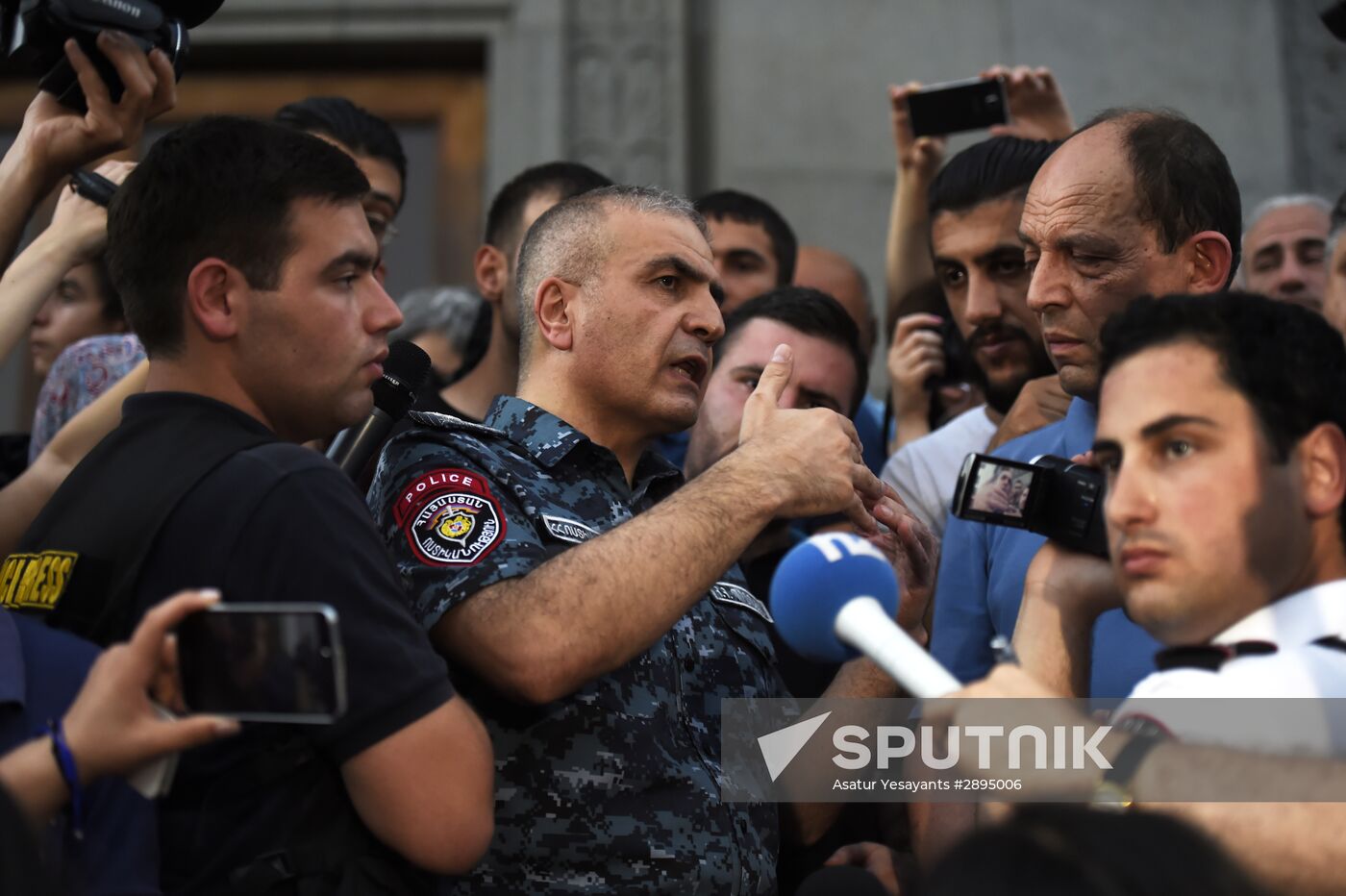 Civil activists march in Yerevan