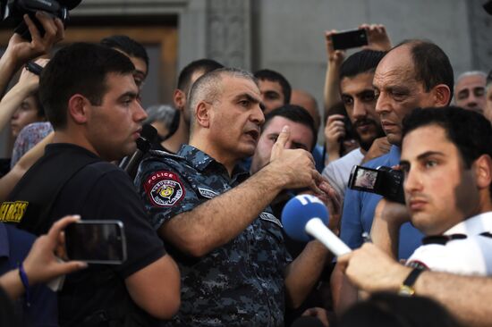 Civil activists march in Yerevan