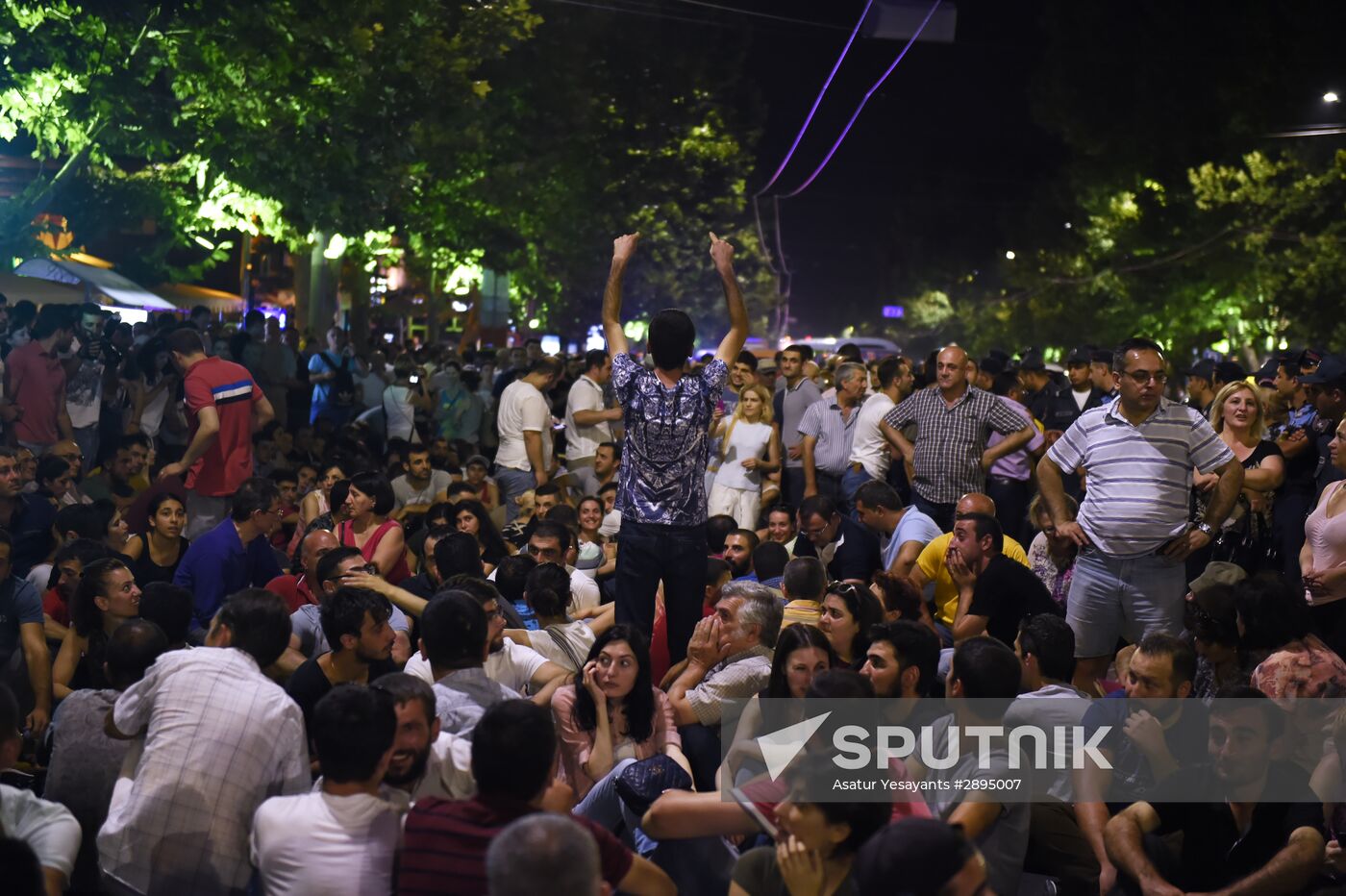 Civil activists march in Yerevan