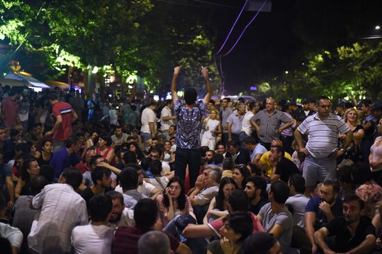 Civil activists march in Yerevan