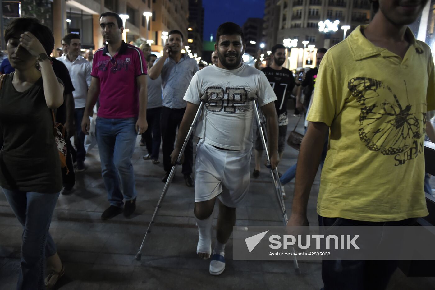 Civil activists march in Yerevan