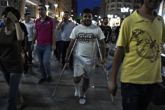 Civil activists march in Yerevan